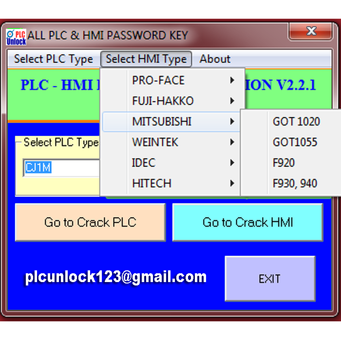 Crack Password HMI Mitsubishi GT1000 series via Teamviewer 